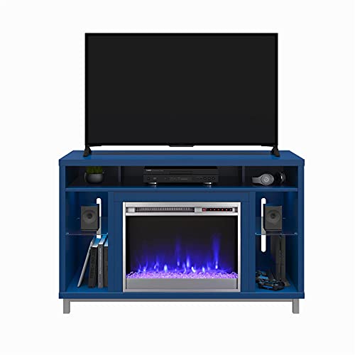 Ameriwood Home Lumina Fireplace Stand For Tvs, Up To 48", Navy #TOP3