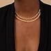 Moodear Gold Necklace for Women Trendy Chunky 14K Gold Plated Layered Necklace Cuban Link Paperclip Chain Choker Necklace for Women Trendy Fashion Jewelry