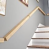 ZAQI Handlauf Handläufe Geländer Treppen Quadratisches Wandgeländer Geländer-Set Für Treppen Kinder Ältere Frauen Mütter Barrierefreier Treppenhandlauf Aus Holz Für Flur, Kindergarten, Loft