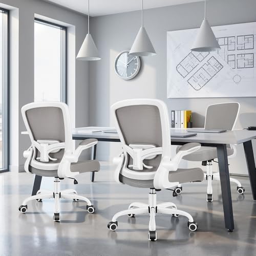 Image of FelixKing Office Chair, Ergonomic Desk Chair Breathable Mesh Chairs Adjustable High Back Lumbar Support Flip-up Armrests, Executive Rolling Swivel Comfy Computer Chairs Home Office Gray