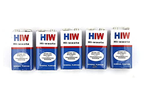 Image of SP 9V HI-Watt Long Life Carbon Battery Multipurpose Used (Pack of 5)