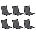 Beautissu Set de 6 Cojines sillas Jardin Loft NL - tumbonas mecedoras de balcón o Asiento Exterior con Respaldo bajo - 100x50x6 cm - Placas compactas de gomaespuma - Gris Grafito