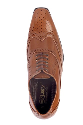 Image of BXXY TAN Height Increasing British Full Brogue Shoes for Men