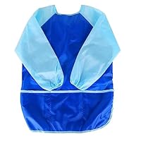 KIMMAX Bastelschürze kinder, Malschürze Malerkittel mit Ärmeln für Kinder von 7 bis 12 Jahren für Schule Kunst Malerei,Kochen (Blau (L,125-140cm))