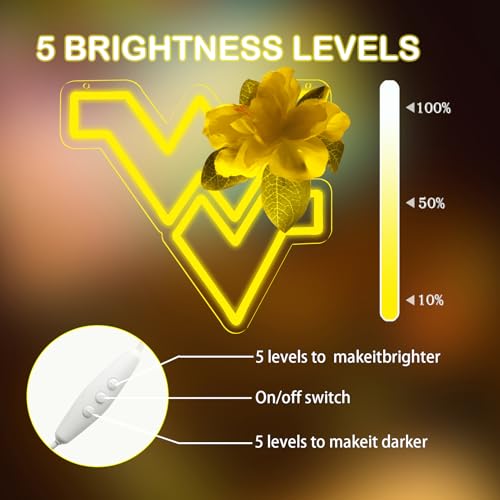 Image of Balanar University Neon Signs for Wall Decor,LED Dimmable University Basketball Team Logo Light Sign,College Team Logo Neon Light for Bar, Dorm Room, Party Decoration,Game Room Decor12.2 * 12.8In