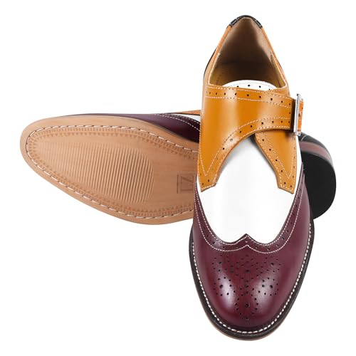 Image of LIBERTYZENO Mens Hornback Print Genuine Leather Lace Up Oxford Dress Shoes