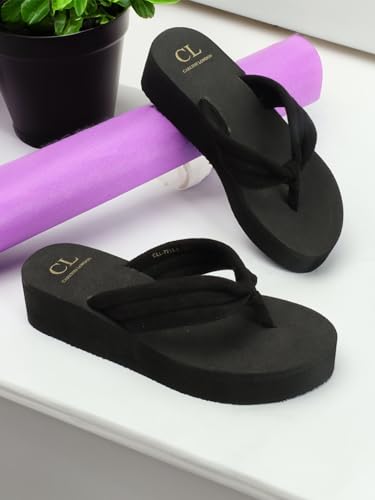 Image of Carlton London women's Solid Thong Strap Stylish Platform Sandal