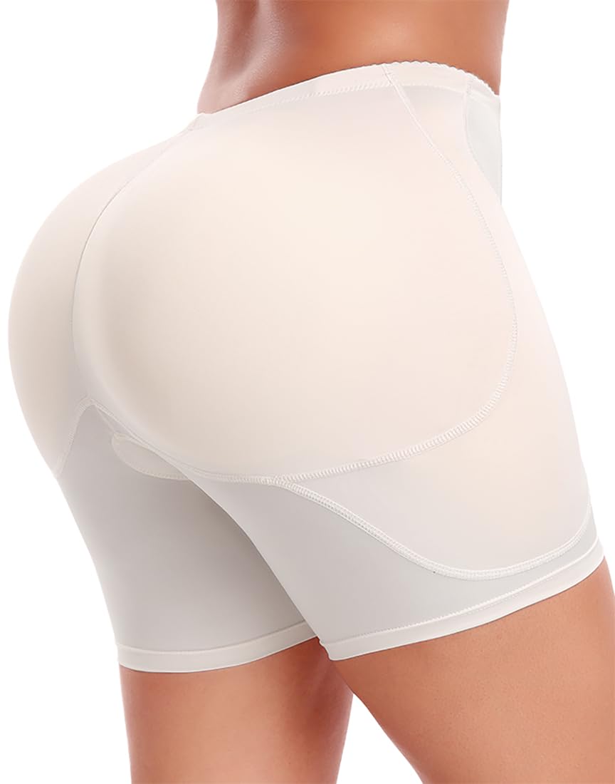 Femme Culotte Sculptante Rembourrée Taille Haute Shapewear Remonte Fesses avec Coussinet Amovible