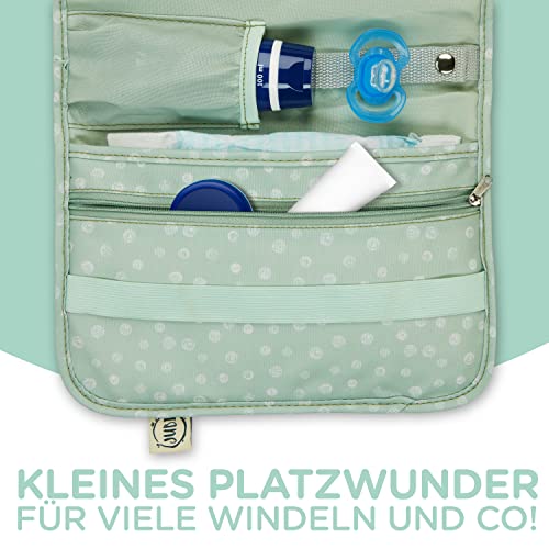 Jubi® Kleine Windeltasche mit Wickelunterlage für Baby, Mint Dots – Ansicht 4