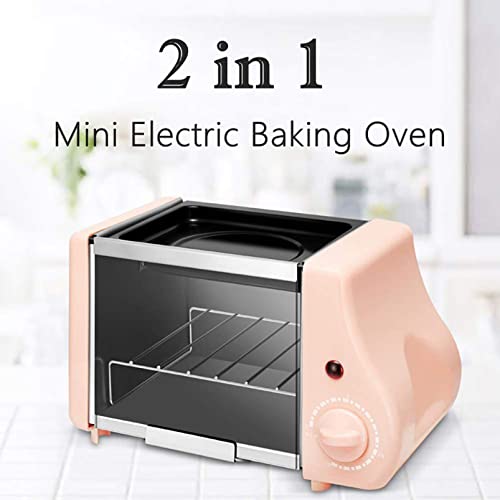 elektrische mini-oven, huishoudelijke multifunctionele mini-elektrische oven, thuis multifunctionele ontbijtmaker 2 in 1 studentenslaapzaal kleine mini-grill, geel - Afbeelding 3