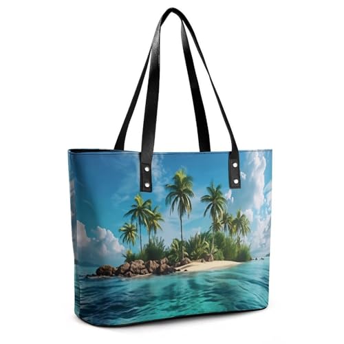 Bolso tote de cuero suave con gran capacidad y cierre miniatura 3