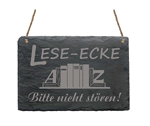 Schiefertafel « LESEECKE » Schild Haushalt Dekoschild Geschenk Dekoration...