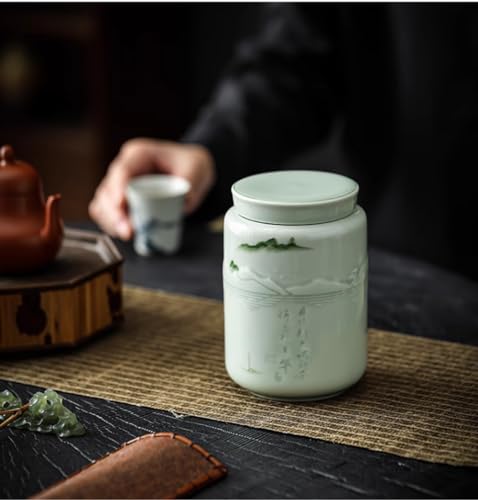 Bocal à thé céladon rétro pour sublimer votre rituel de dégustation à la maison