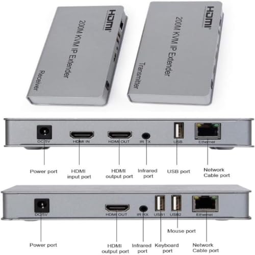 Image of Tobo HDMI KVM Extender 200m Over IP, 1080p, Cat6, USB Keyboard Mouse