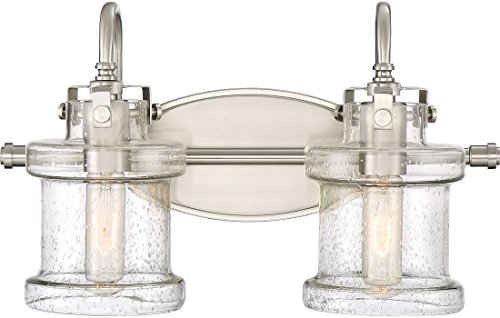 🔥 Hot Deals Quoizel DNY8602BN Danbury Vanity Bath Lighting, 2-Light, 200 Watts, Brushed Nickel (10"H x 16"W)