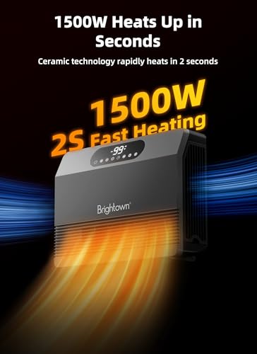 Brightown 1500W Smart Wall Heater for Indoor Use, Remote Control/APP, Wifi - Image 2