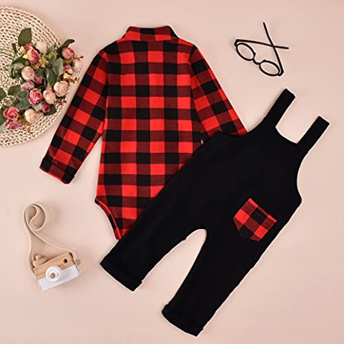 Image of Unutiylo Baby Boys Clothes for Gentleman Outfits,Toddler Overalls Baby Suspender Pants and Bodysuit Romper