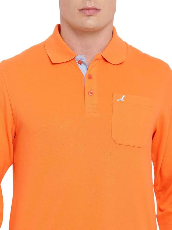 Image of AMERICAN CREW Full Sleeves Polo Collar T-Shirt with Pocket for Men