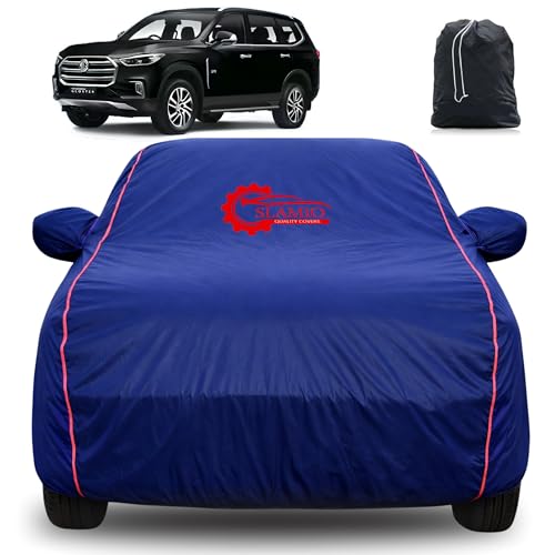 Image of 100% Waterproof Car Cover for MG Gloster | All-Weather, Dustproof & UV Protection | Heavy-Duty 3-Layer Fabric | Custom Fit with Mirror & Antenna Pocket | Navy Blue