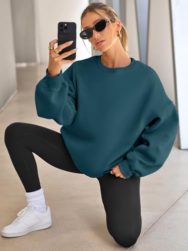 Image of EFAN Womens Oversized Sweatshirt Crewneck Sweater Casual Fall Outfits 2026 | Fleece Lined Stretchy Hoodies Basic Comfort Clothes Loose Maternity Workout Gym Lounge Wear Winter Airport Fashion