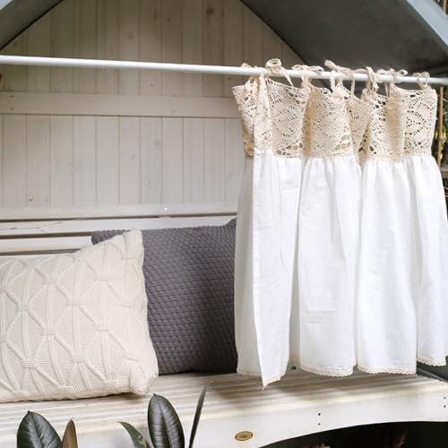 Rideaux courts en dentelle blanche 47x25'' cuisine - 6