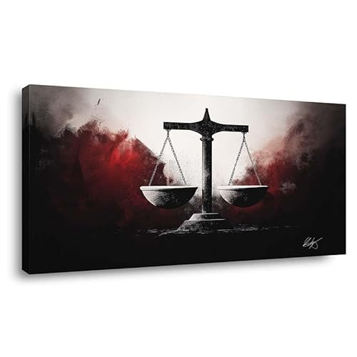 ZESTRILIA Scales of Justice Canvas Wall Art for Living Room