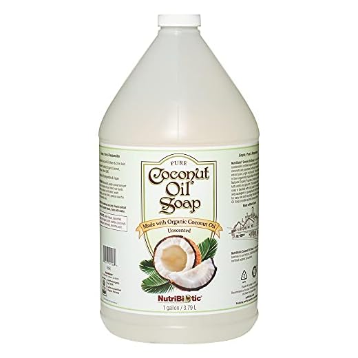 NutriBiotic – Pure Coconut Oil Soap, Unscented, 1 Gallon | Certified Organic, Unrefined, Biodegradable, Vegan & Made without GMOs, Gluten, Parabens Or Sulfates | Rich, Cleansing Lather