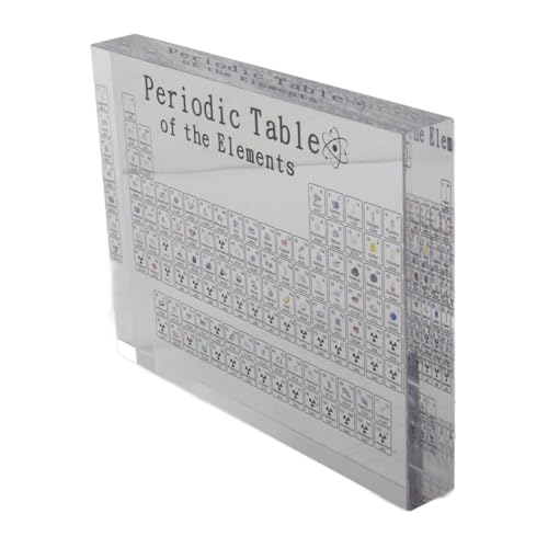 SUNGOOYUE Tabla Periódica Ergonómica Acrílica con Elementos Reales en el Interior, Ideal para Entusiastas del Aula y de la Ciencia