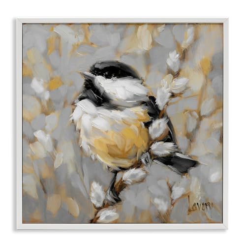 'Bird Perched Pussy Willow Wildlife'| Framed Giclee Art