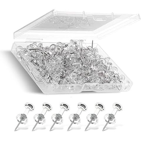 NEDBLUE Clear Push Pins with Storage Box Cover
