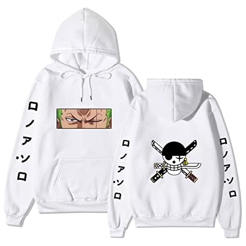 PUHONG Japanese anime autumn and winter models One Piece sweater Sauron printed fleece jacket men's and women's sweater hoodie long-sleeved shirt(XXL,1) Cover