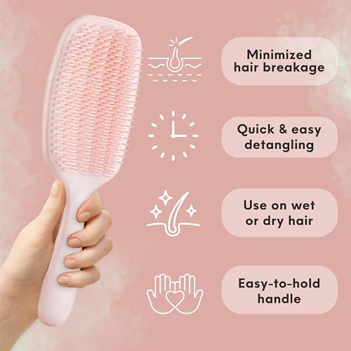 Lily England Curly Hair Brush - Detangling & Styling Tool with Flexible Bristles for Pain-Free Wet & Dry Curls (3c to 4c), Pink 6-Piece