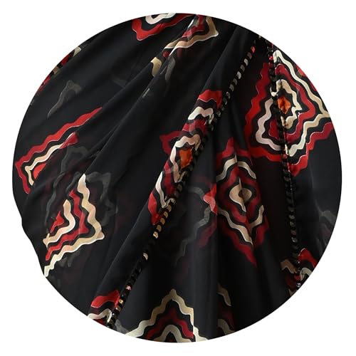 Image of MIRCHI FASHION Women Sari Georgette Chevron Printed | Modern Pattern Farewell and Festive Drape with Matching Blouse Piece