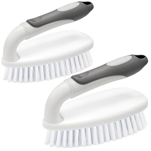 Scrub Brushes for Cleaning Bathtub Scrubber Heavy Duty Scrub Brush with Handle Stiff Bristle Cleaning Brush for Shower, Kitchen, Sink, Bathroom, Floor