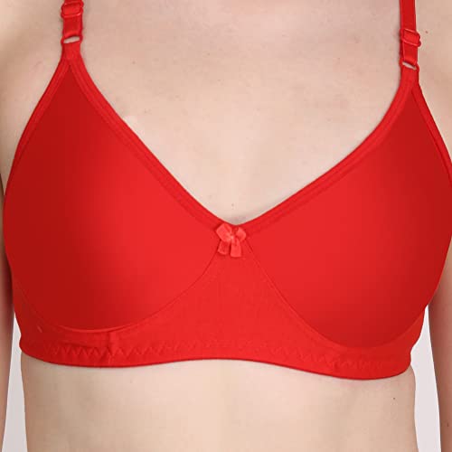 Image of Non Padded Bra Panty Set - Made of Pure Cotton Full Coverage Non Wired Seamless Pushup Soft Cup for T-Shirt Saree Dress Sports Garment for Daily Use Everyday