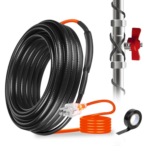 9FT Heating Cable for Metal and Plastic Home Pipes, Energy-efficient, Pipe Heat Tape for Water Pipes, Pipe Freeze Protection, Keeps Water Flowing at -40℉, 120V, 8W/FT by YKXJM - Used condition - US$10.31