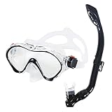 LIPJISL Schnorchelset Kinder Tauchset Schnorchelmaske mit 3-Kanal Premium Dry Schnorchel und Anti-Leck Anti-Fog Taucherbrille Kinder Trocken Schnorchel für Junge Mädchen Schwarz Jahre 5-15