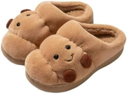 Croissant Fuzzy Slippers - Open & Closed Back Non-Slip Fluffy House Shoes