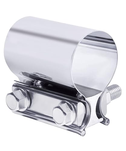 UBOG Exhaust Clamp,Car Accessories Exhaust Band Clamp,Muffler Clamp,Stainless Steel Exhaust Clamps,2.0” 2.25” 2.5” 2.75” 3.0” 4.0” Exhaust Pipe Clamp for Pipes,Catalytic Converters (2.25 inch)