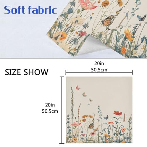 Servilletas de Tela con Diseño de Flores y Mariposas, Pack x6 miniatura 6