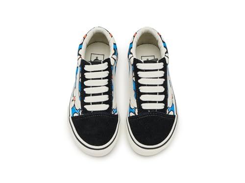Image of Vans Unisex Kids Old Skool (Little Kid) Painted Floral Bright Azure 3 Little Kid Medium
