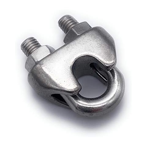 10 Stk. Ø 6 mm Drahtseilklemme | Edelstahl V4A A4 Niro INOX | [Größe Wählbar ] Seilklemme Drahtseil Bügelform ähnl. DIN741 | (Ø6,10Stk.) Cover