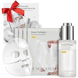 SUNGBOON EDITOR Rejuvenating Combo/Deep Collagen Boost Set, Face Mask (4ea) & Serum, Collagen & Volufiline Skincare Set, Hydrating & Firm-Looking Care Korean Skincare Gifts for Women