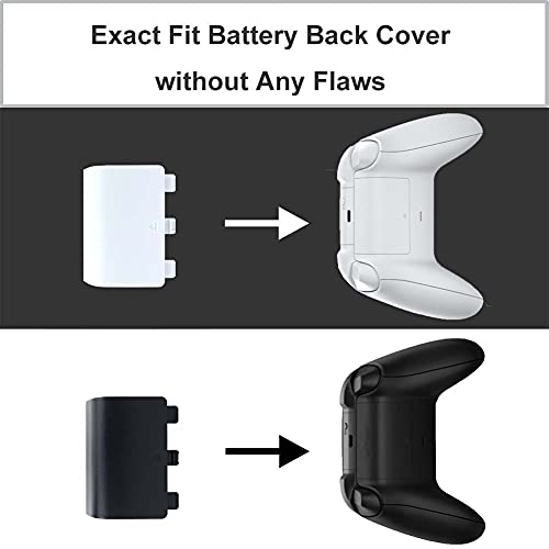 Aosai Battery Cover For Xbox Series X, Xbox Series S Controller, Replacement Battery Back Door Lid For Xbox Core Controller, Batteries Caps Shell Repair Part For Xbox Series X/S (2 Black + 2 White) #TOP2