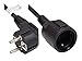 Produktbild Good Connections Netzkabel-VERLÄNGERUNG - 2 m - Schutzkontakt-Stecker Typ E+F (CEE 7/7, gewinkelt) an Buchse Typ F (CEE 7/3, gerade) - KUPFERLEITER CU - 1,50 mm² -  STROMKABEL-Verlängerung - SCHWARZ