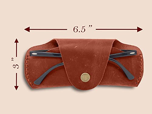 Mymesken Soft Leather Glasses Case- Slim Eyeglass Sleeve Case- Protective Sunglass Case For Men And Women- Retro Design Eyewear Case (Brown) #TOP3