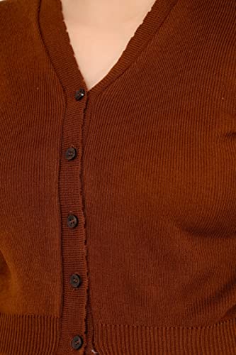 Image of Women Redymade Woolen Half Sleeve Blouse for Winters (Dark Brown)