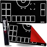 The Gaming Mat Company Single Player Play Mat for Pokémon 28.3' x 14.1' with Deluxe Red Rubber Base - Compatible with Pokémon TCG Cards – Deck, Prize & Energy Card Zones- Waterproof PKM Game Board
