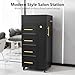 OmySalon Salon Trolley Cart, Hair Styling Station with 5 Drawers, 3 Tool Holders & Adjustable Shelf, Mobile Storage Cabinet Utility Trolley for Barber, Beauty Spa, Home (Black)