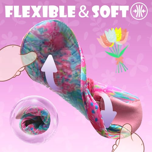 WateLves Badeschuhe Baby Kinder Wasserschuhe Schwimmschuhe Mädchen Strandschuhe Badesoken Kleinkind Aquaschuhe Barfuss Schuhe(Blumenmalerei,16/17)